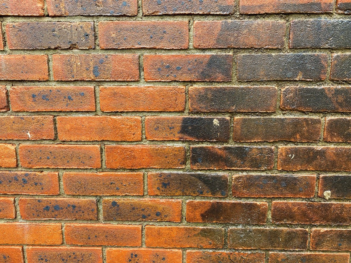 Restored brick masonry wall ready to face the elements